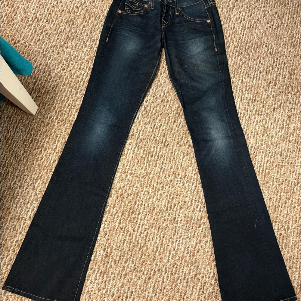 True Religion Blue Flare Wide Leg Jeans